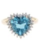 London Blue Topaz and Diamond Accent Ring in White and Yellow Gold